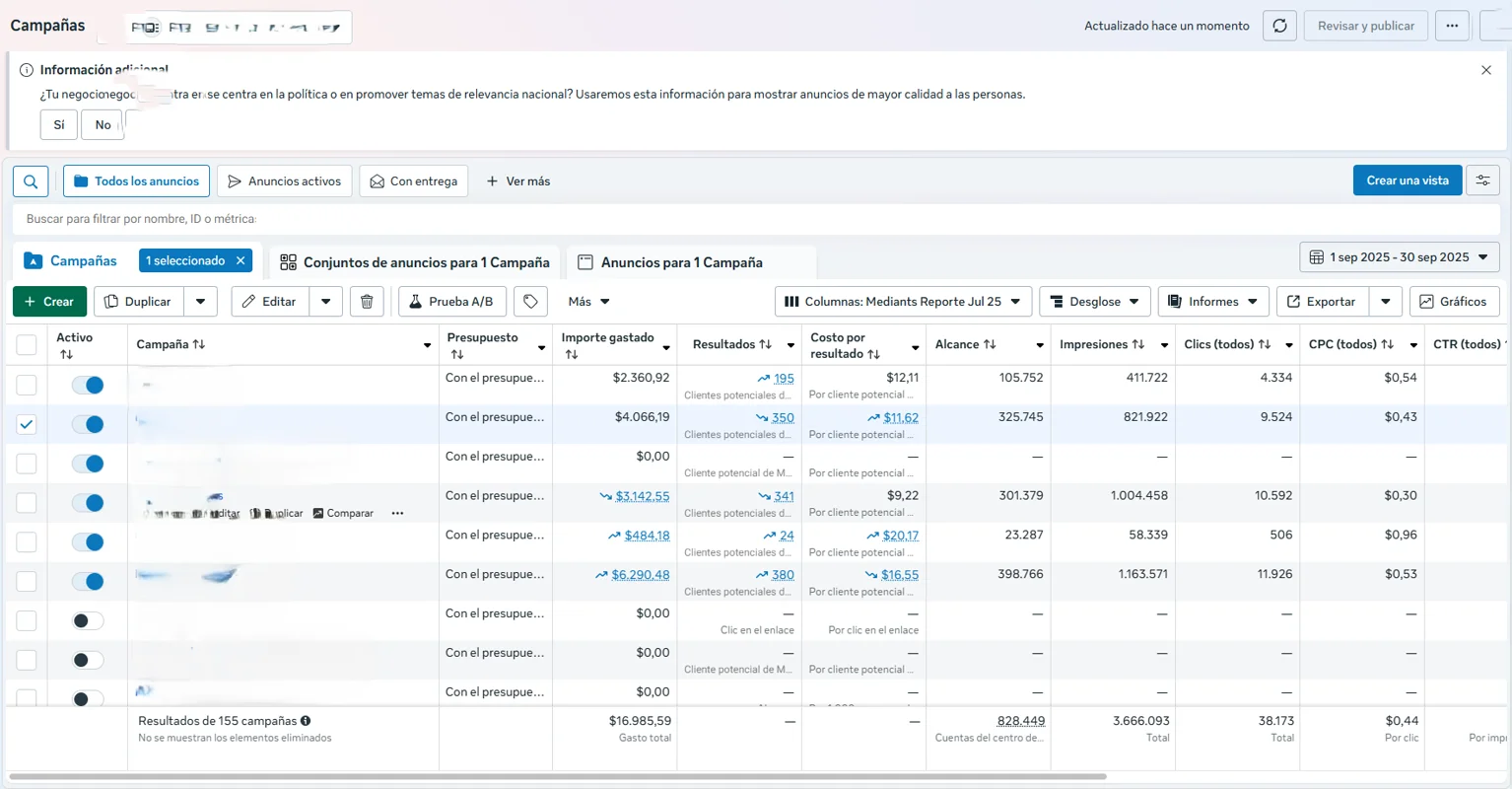 Resultado de Campaña