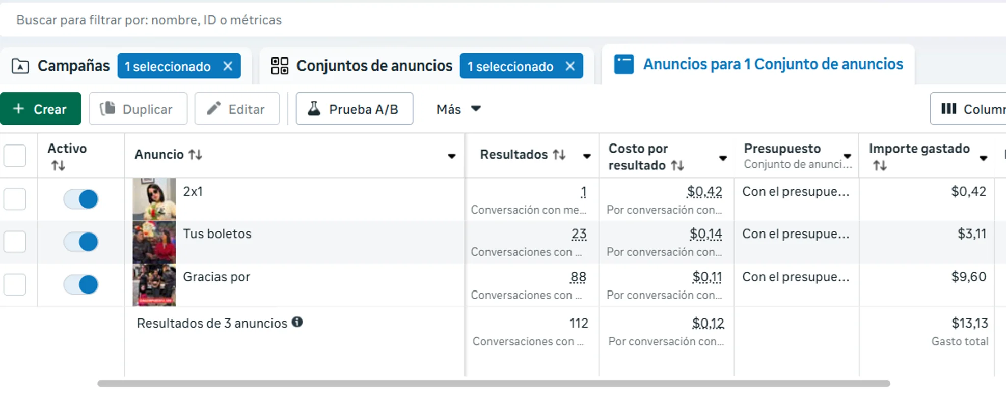 Resultado de Campaña