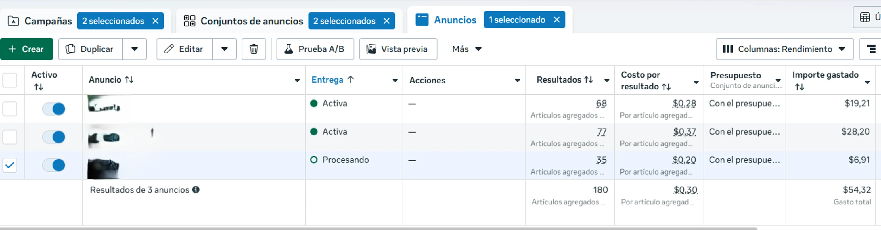 Resultado de Campaña